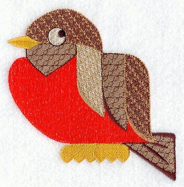 Retro Patchwork Robin