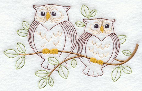 Vintage-Stitch Owl Duo