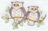Vintage-Stitch Owl Duo