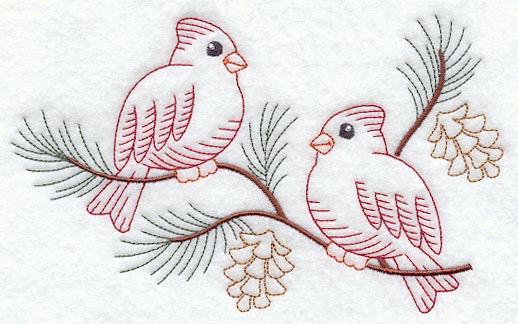 Vintage-Stitch Cardinal Duo