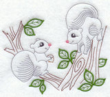 Vintage-Stitch Squirrel Duo