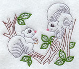 Vintage-Stitch Squirrel Duo