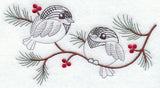 Vintage-Stitch Chickadee Duo