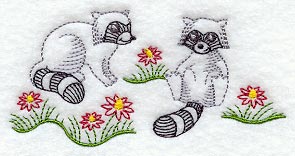 Vintage-Stitch Raccoon Duo