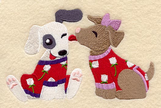 Puppies in Valentine Pajamas