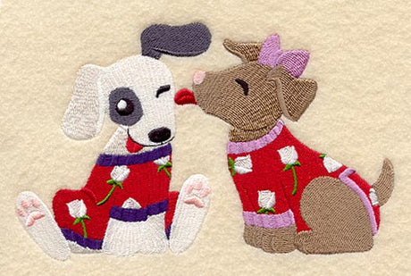 Puppies in Valentine Pajamas