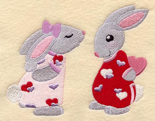 Bunnies in Valentine Pajamas