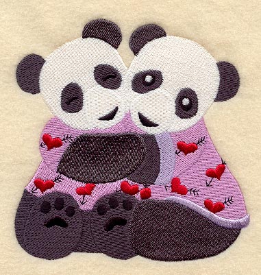 Pandas in Valentine Pajamas