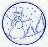 Winter Snowman Circle