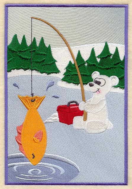 Ice Fishing Bear Panel