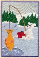 Ice Fishing Bear Panel
