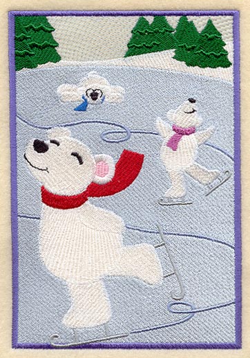 Ice Skating Bears Panel