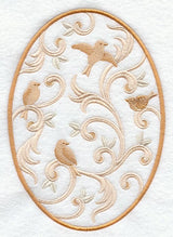 Birds and Swirls Oval