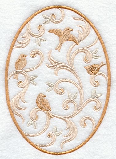Birds and Swirls Oval