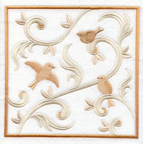 Birds and Swirls Square