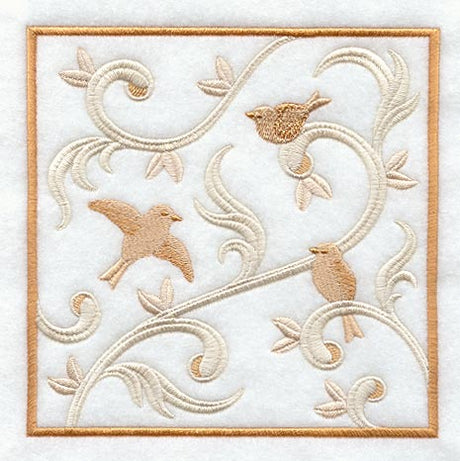 Birds and Swirls Square
