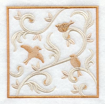 Birds and Swirls Square