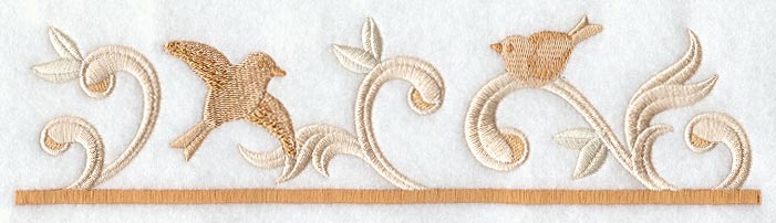 Birds and Swirls Border