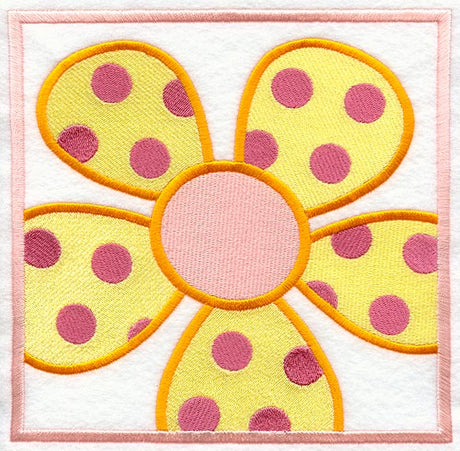 Pretty Polka Dot Flower Square
