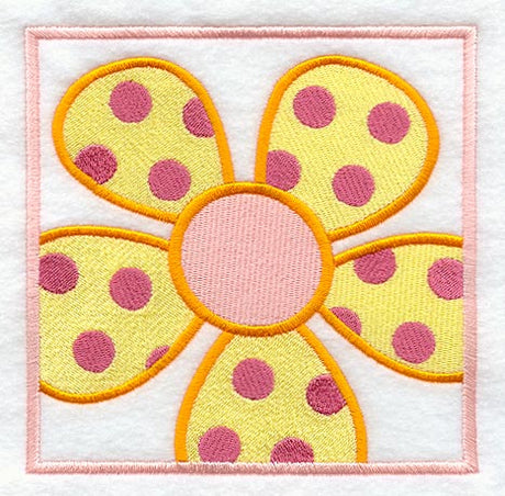 Pretty Polka Dot Flower Square