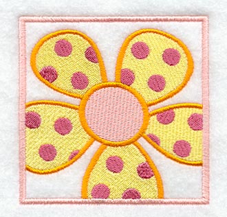Pretty Polka Dot Flower Square