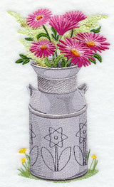 Gerbera Daisies in Milk Can