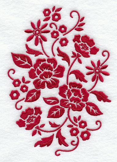 Simply Red Floral Oval – Embroidery Library
