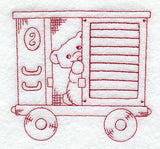 Teddy Bear Train Boxcar - Redwork