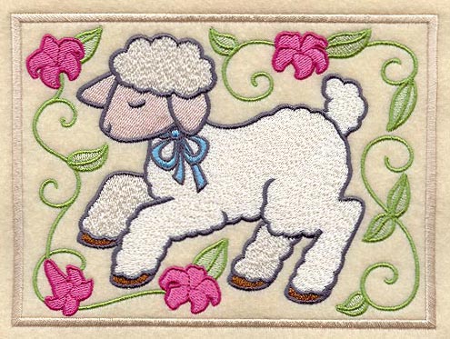 Easter Lamb and Flowers