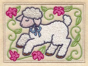 Easter Lamb and Flowers