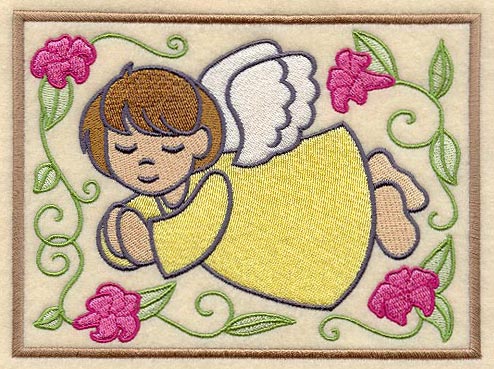 Praying Angel and Flowers