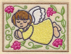 Praying Angel and Flowers