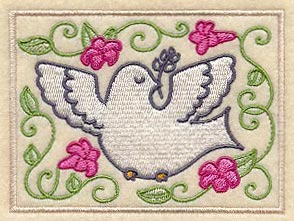 Peaceful Dove and Flowers