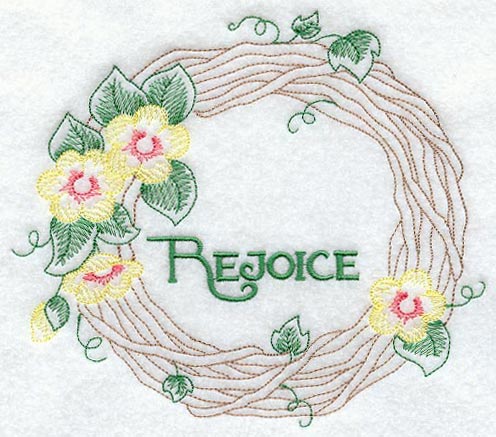 Rejoice and Grapevine Wreath