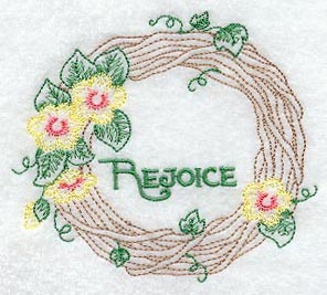 Rejoice and Grapevine Wreath