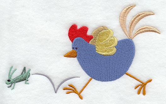 Spring Chicken Chases a Grasshopper