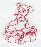 Picking Wildflowers (Redwork)
