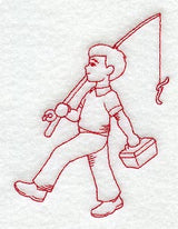 Goin' Fishing (Redwork)