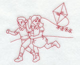 Let's Go Fly a Kite (Redwork)
