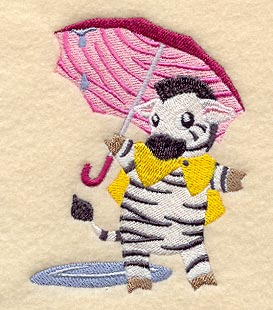 Zsa Zsa Zebra Under Umbrella