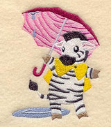 Zsa Zsa Zebra Under Umbrella