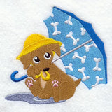 Payton Puppy Under Umbrella