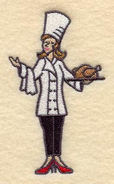 Lady Chef with Chicken