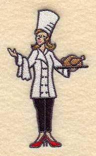 Lady Chef with Chicken