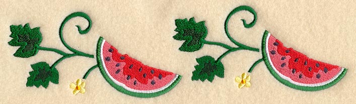 Watermelon and Vines Border