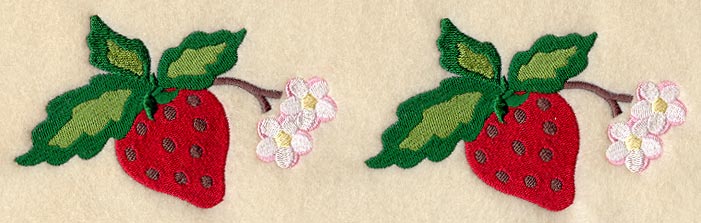 Sweet Strawberries and Blossoms Border
