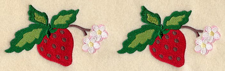 Sweet Strawberries and Blossoms Border