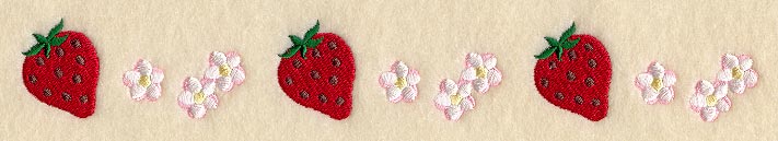 Sweet Strawberries and Blossoms Border