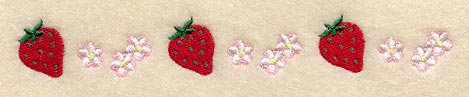 Sweet Strawberries and Blossoms Border
