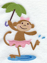 Little Miss Monkey Playing in Puddles